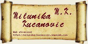 Milunika Kucanović vizit kartica
